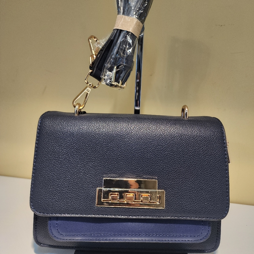 Crossbody navy blue handbag